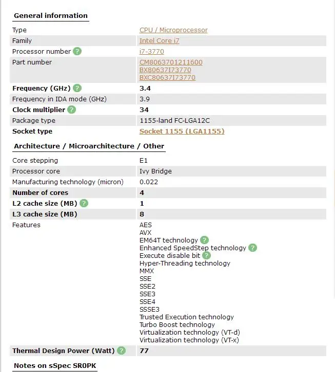 Intel Core i7-3770 I7 3770 Processor cpu LGA 1155 100% working properly Desktop Processor best processor for laptop