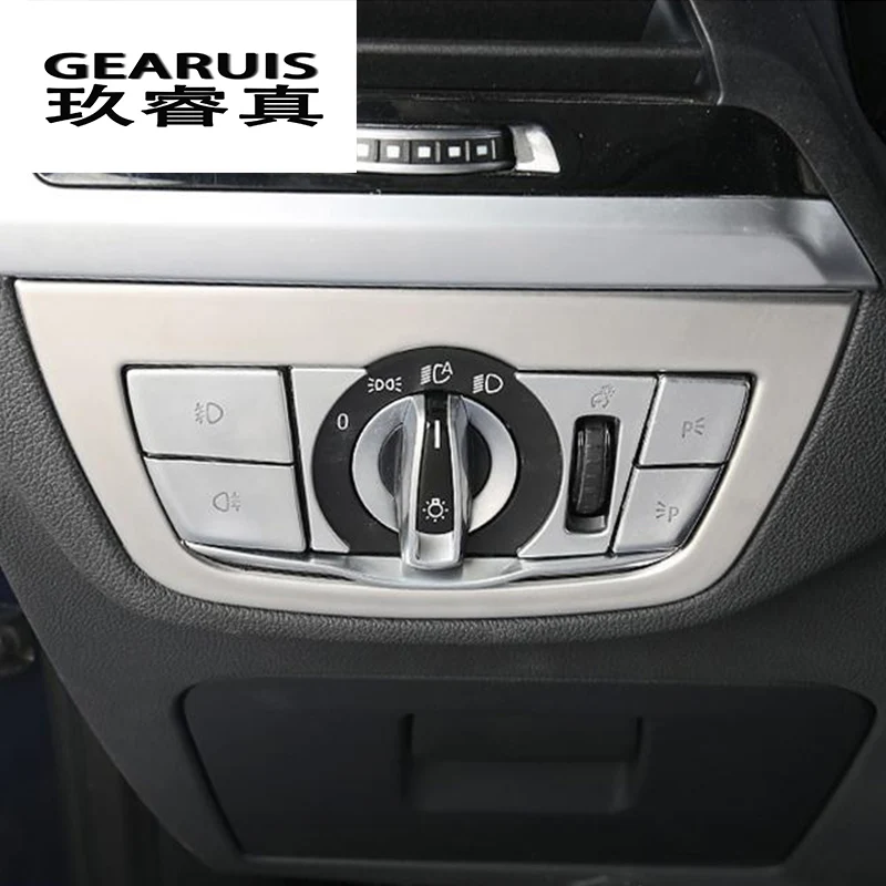 font b Car b font styling Headlight Switch Frame buttons decoration Covers Stickers Trim for