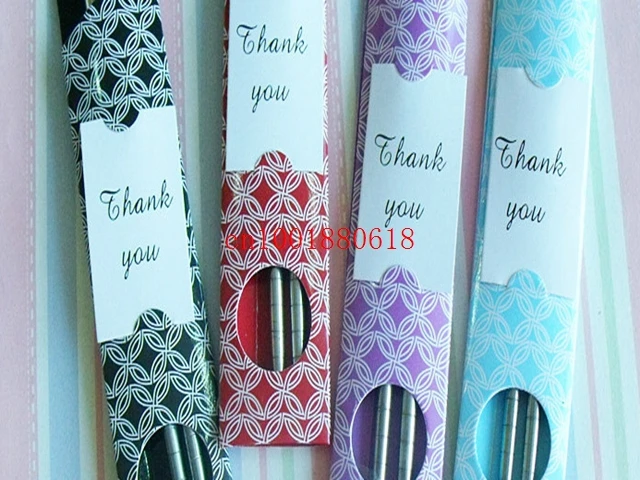 

Fedex DHL Free Shipping Newest Stainless Steel Chopsticks Tableware Wedding Favors Gift With Retail package,100Pairs/lot