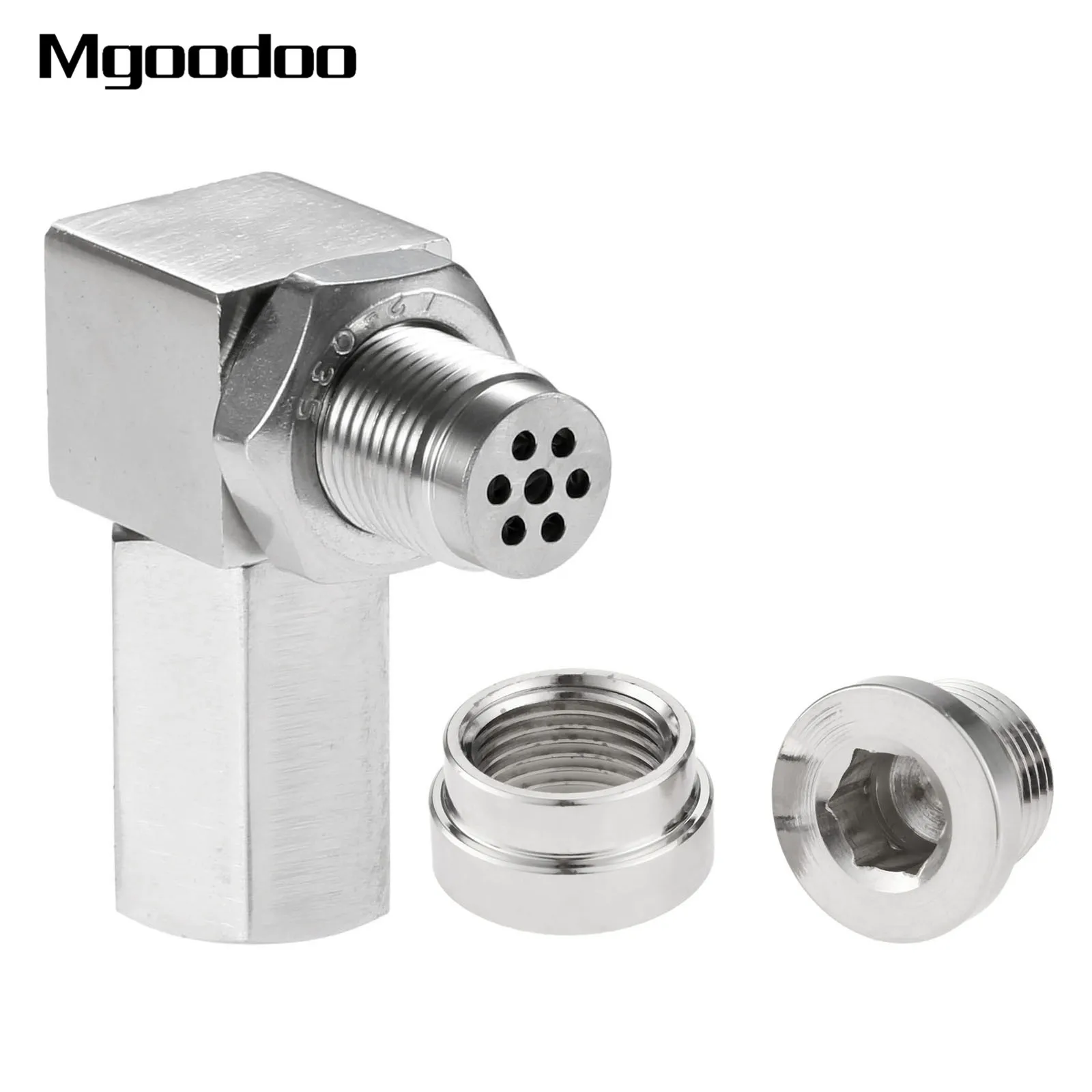 90° O2 Oxygen Sensor Spacer Engine Light CEL Check Bung Mini Catalytic Converter