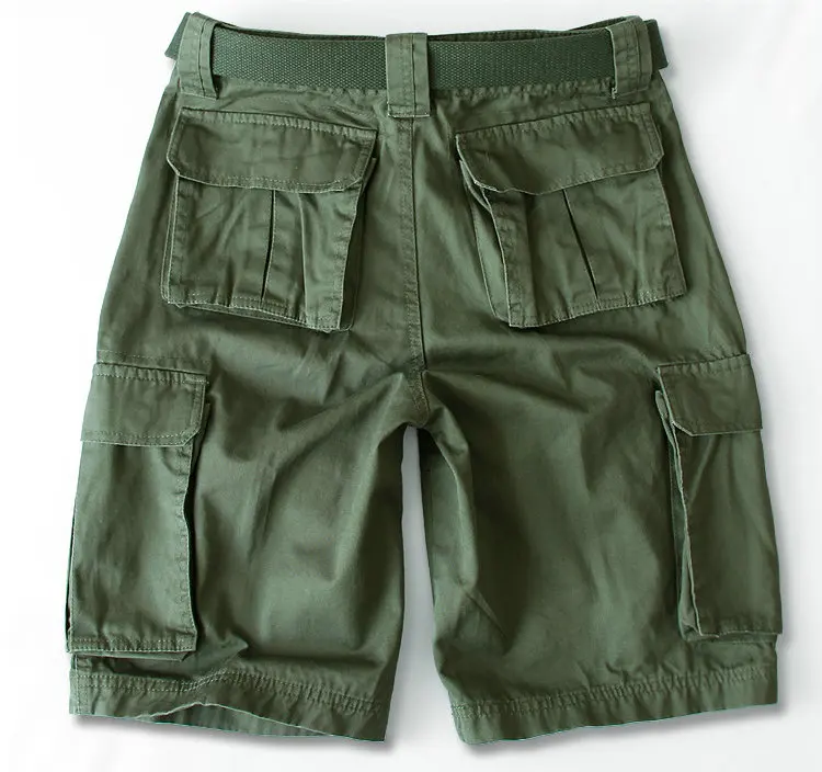 Летние мужские шорты из хлопка, повседневные однотонные военные шорты для мужчин s(без пояса