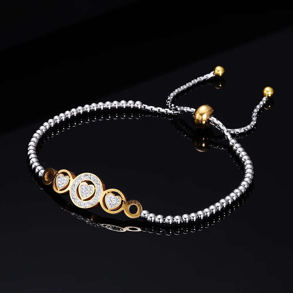 2019 Fashion New Heart Charm Handmade Bracelets For Women Stainless Steel Beads Bracelet Style Jewelry Gift Pulsera - Image 4