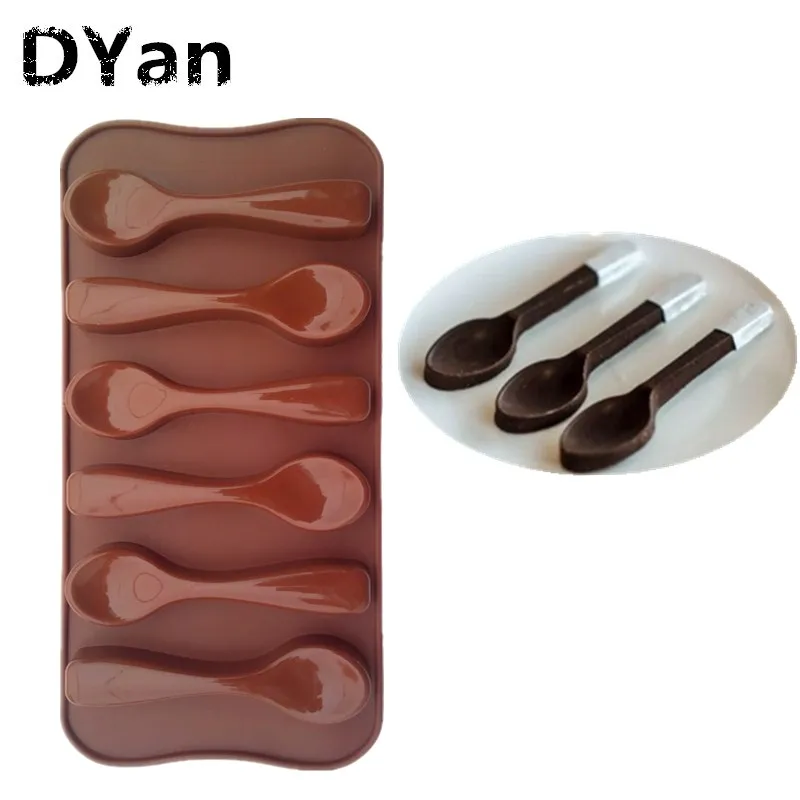

Free Shipping Spoon Shaped Chocolate Mold Food Grade Silicone Chocolate Mold Silicone Ice Trays Mould A061