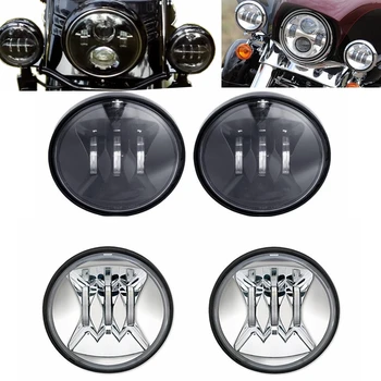 

2019 New Moto Accessories Chrome 4.5 inch LED Passing Light LED Fog Lamps for Harley Davidson Motorcycles 4 1/2" Lamp