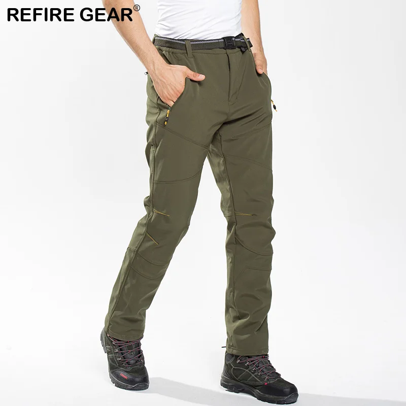 Refire Gear Soft Shell Fleece Pantalones deportivos al aire libre hombres senderismo Trekking Windbreaker Camping pesca escalada pantalones impermeables Refire Gear Soft Shell Fleece Pantalones deportivos al aire libre hombres senderismo Trekking Windbreaker Camping pesca escalada pantalones impermeables