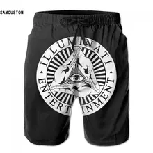 SAMCUSTOM Мужские Пот quick dry ультра-легкие дышащие персонализированные Творческий 3D печати Иллюминаты пляжные шорты