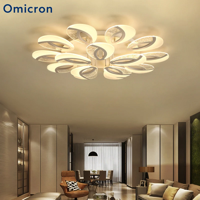 

Omicron Modern Creative Led Chandeliers Flower Rings White Iron Lamp For Living Room Bedroom Ceiling Chandelier Lighting Fixture