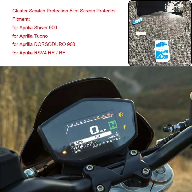 

MTCLUB For Aprilia Shiver 900 / Tuono / DORSODURO 900 / RSV4 RR/RF Motorcycle Cluster Scratch Protection Film Screen Protector