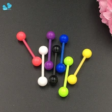 3 шт./партия, разноцветная штанга для языка, акриловая, УФ, пирсинг для языка, опт, пирсинг для языка, грили, ювелирные изделия для пирсинга хрящей