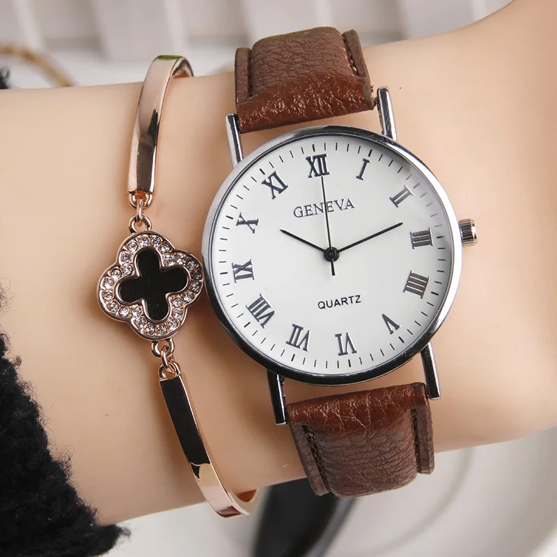 

Women's Casual Quartz Watch Leather Band New Strap Watch Analog Wrist Women Watch Steel Luxury Ladies Watch reloj muje