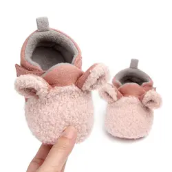 Детская обувь милый рисунок для новорожденных мальчиков и девочек; теплые Нескользящие домашние детская обувь первые ходоки