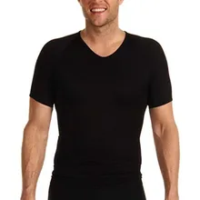 Мужские Корректирующее белье с коротким рукавом для фитнеса, Корректирующее белье, футболка из неопрена, супер эластичное Корректирующее белье