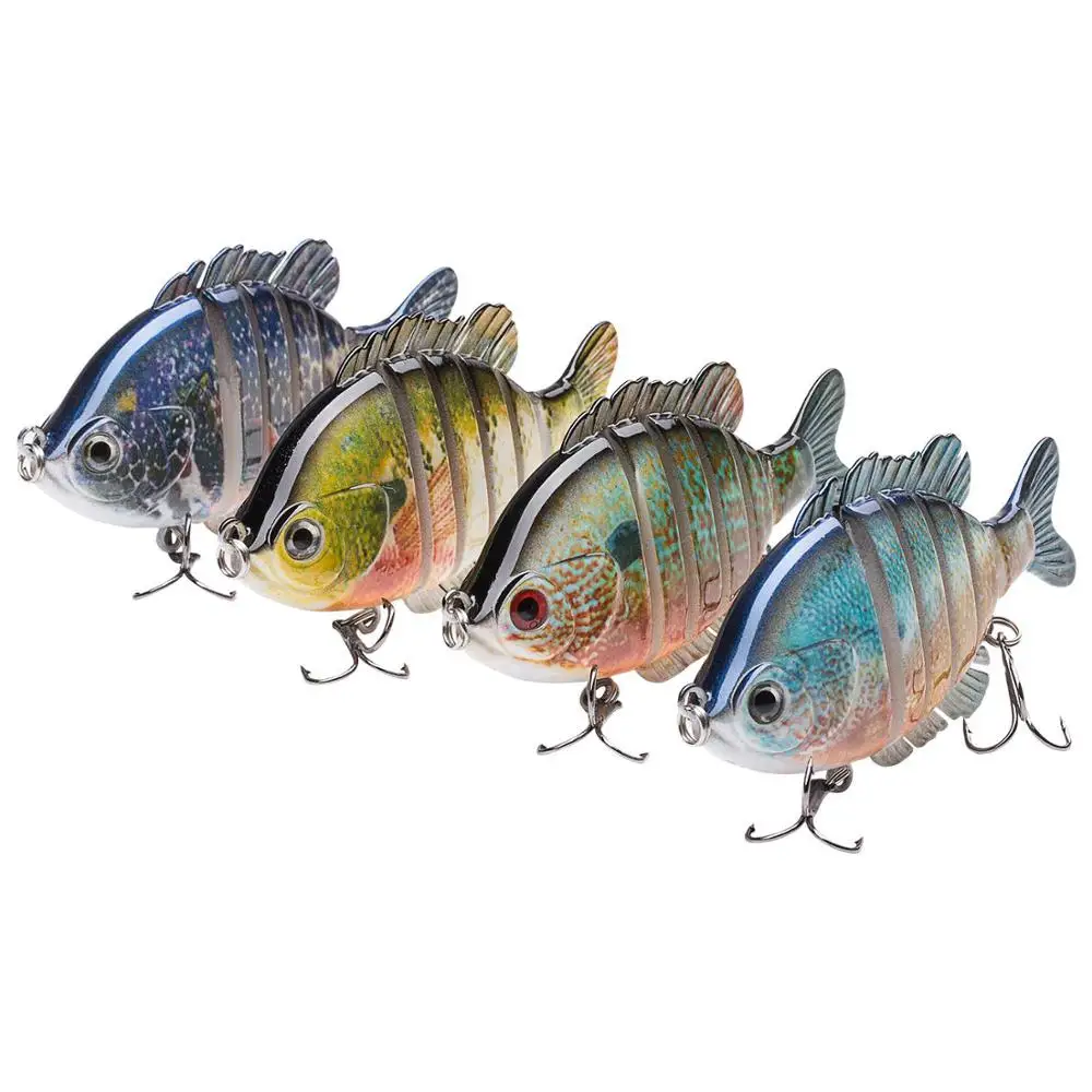 Bassdash SwimPanfish Multi Jointed Panfish Bluegill Swimbaits Topwater Hard  Bass Fishing Crank Lure 24g/8.8cm, 4 Colors
