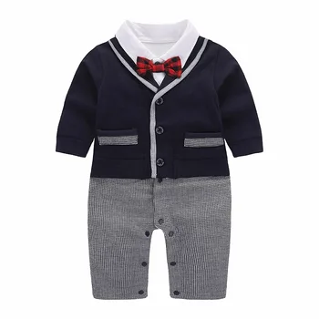 

Newborn Baby Romper Boys 2019 New Baby Rompers Clothing Gentleman Bow Baby Clothes Baby Cotton Romper Long-Sleeve Jumpsuit
