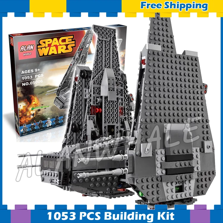 

1053pcs New Space Wars Kylo Rens Command Shuttle 05006 Spaceship Model Building Blocks Stormtrooper Sets Compatible With Lego