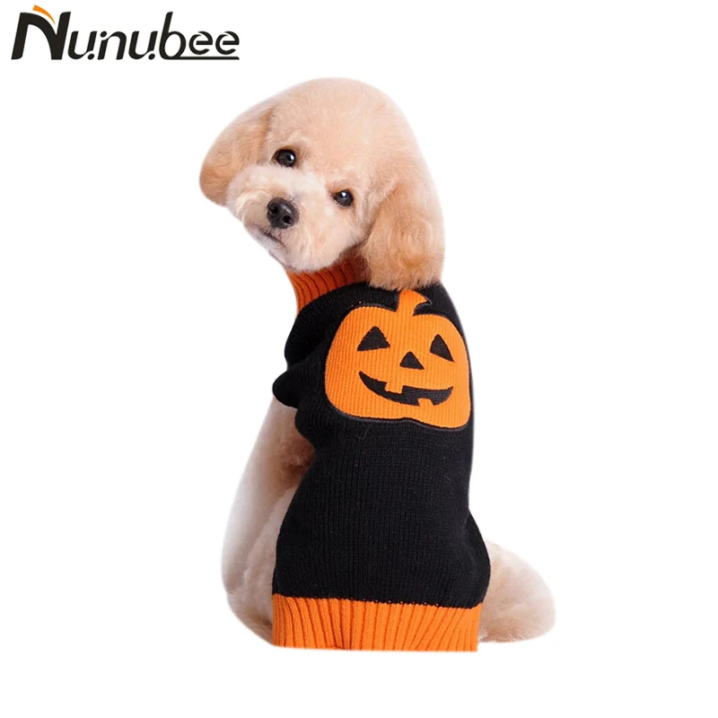

Nunubee Halloween Pumpkin Dog Sweater Pet Dog Cat Puppy Warm Winter Sweater dachshund Clothes XXS-XXL