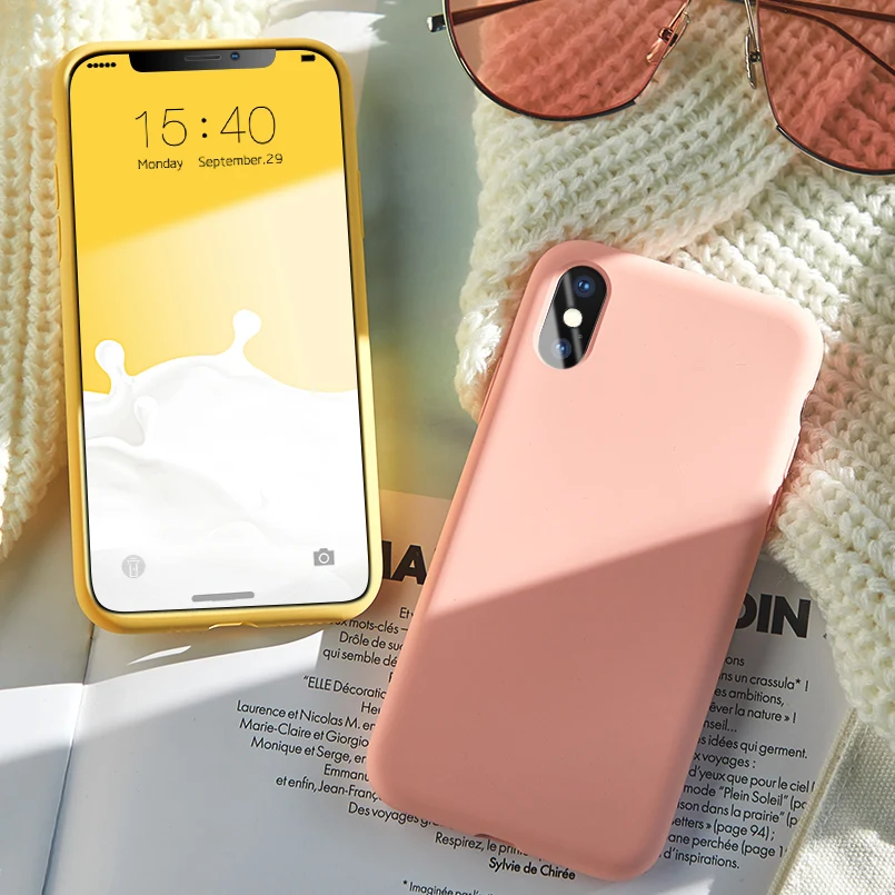 2019 Мягкий силиконовый чехол для iPhone 6 6s 7 8 Plus однотонный Прозрачный X Xs Max XR Coque Capa