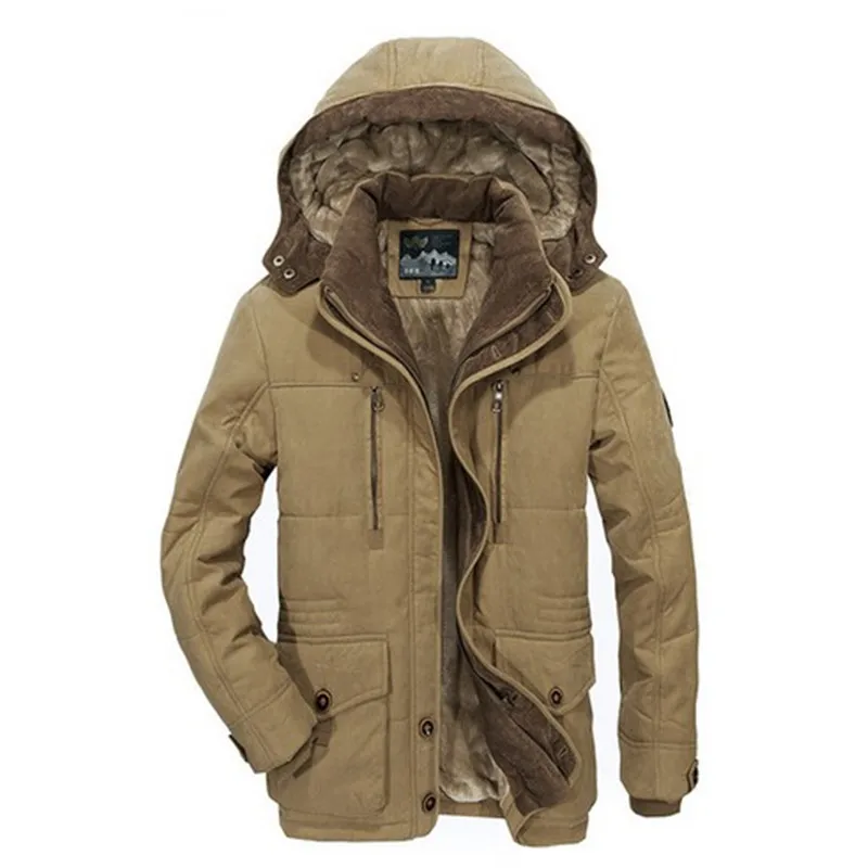 A nova jaqueta de inverno Homens de Meia idade Mais thjck quente casaco jaqueta com capuz casuais dos homens do revestimento do