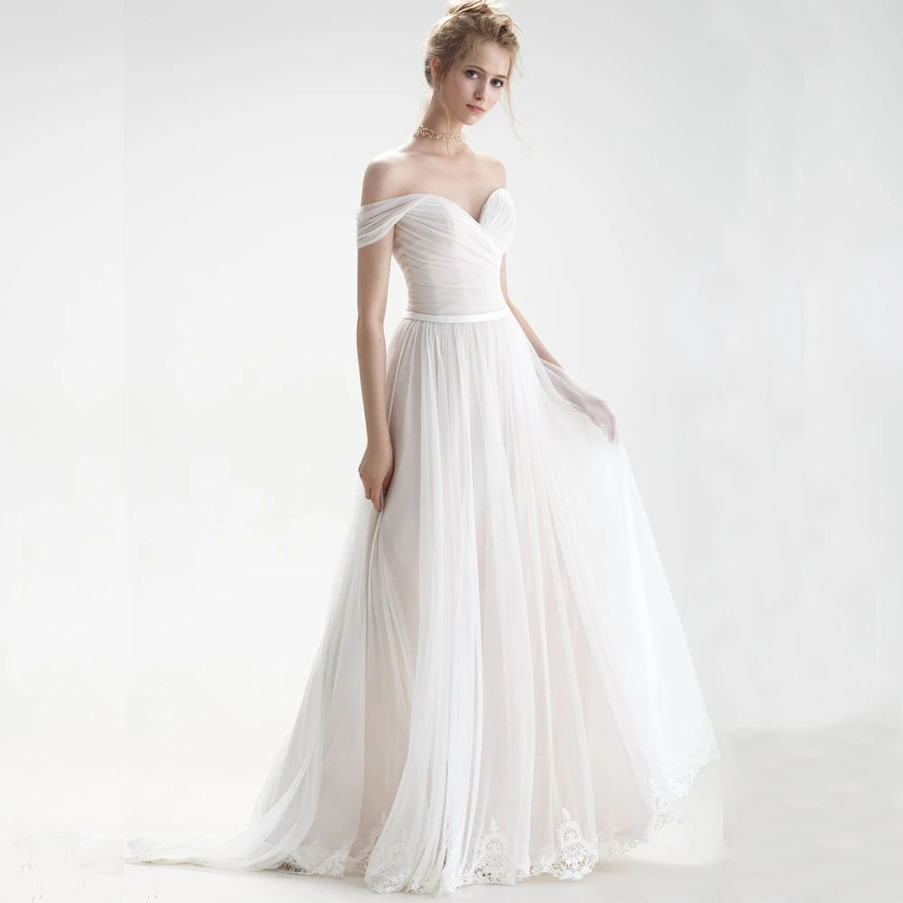 off shoulder simple gown