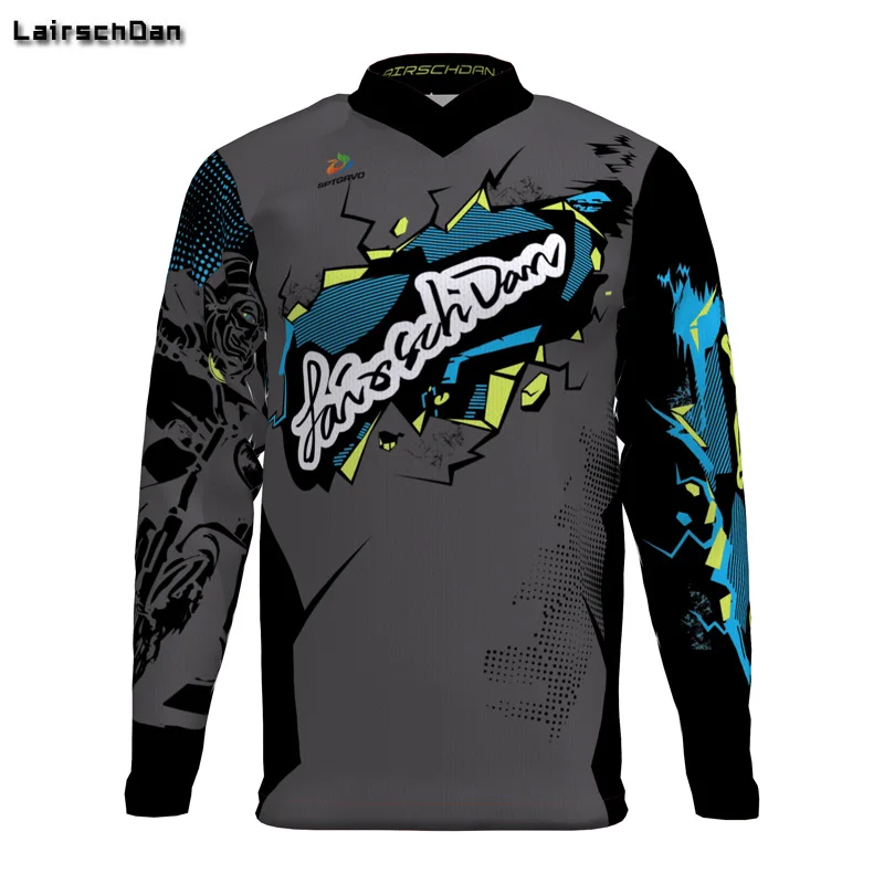 SPTGRVO Lairschdan Женская/мужская одежда с длинным рукавом для езды на горном велосипеде эндуро мотокросса MX Джерси DH Горные Mtb футболки - Цвет: Серый
