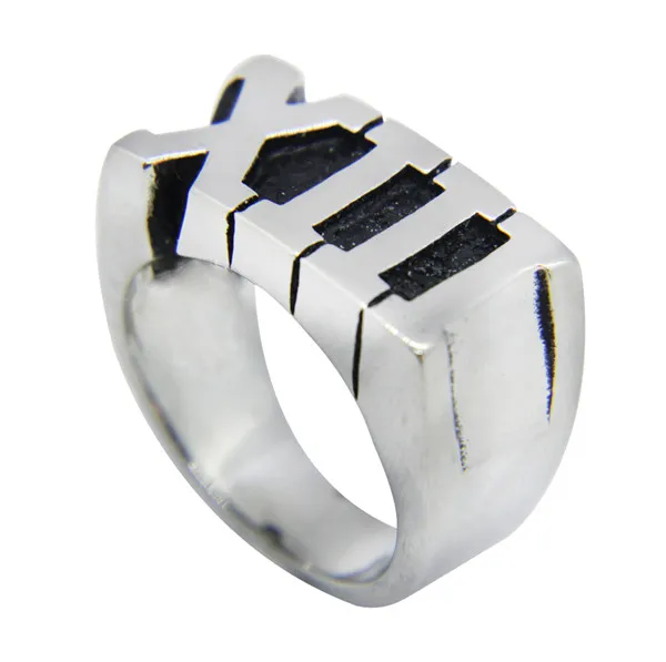 1pc Dropship Roma Number 13 Ring 316L Stainless Steel Fashion Biker New Men Boys XIII Cool Ring