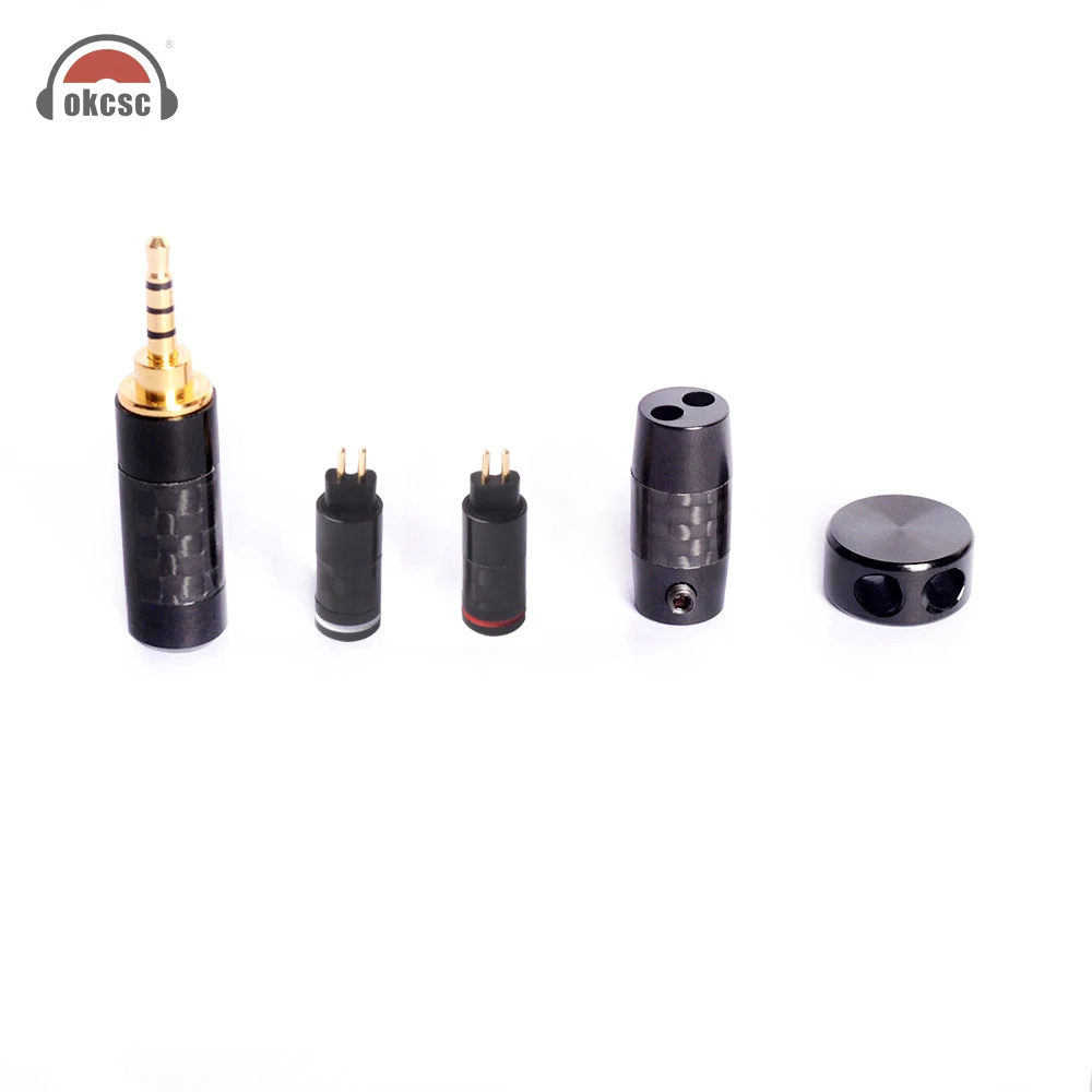 

OKCSC 2PIN MMCX A2DC Interface 3.5mm Plug 2.5mm/4.4mm Balanced DIY HiFi Earphone Cable Accessory Set Carbon Fiber Splitter Slide