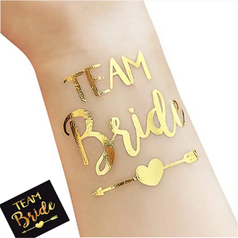 

Amawill Wedding Decorations Accessories Team Bride Groom Bride to be Flash Temporary Tattoos Sticker Bachelorette Party Decor 6D