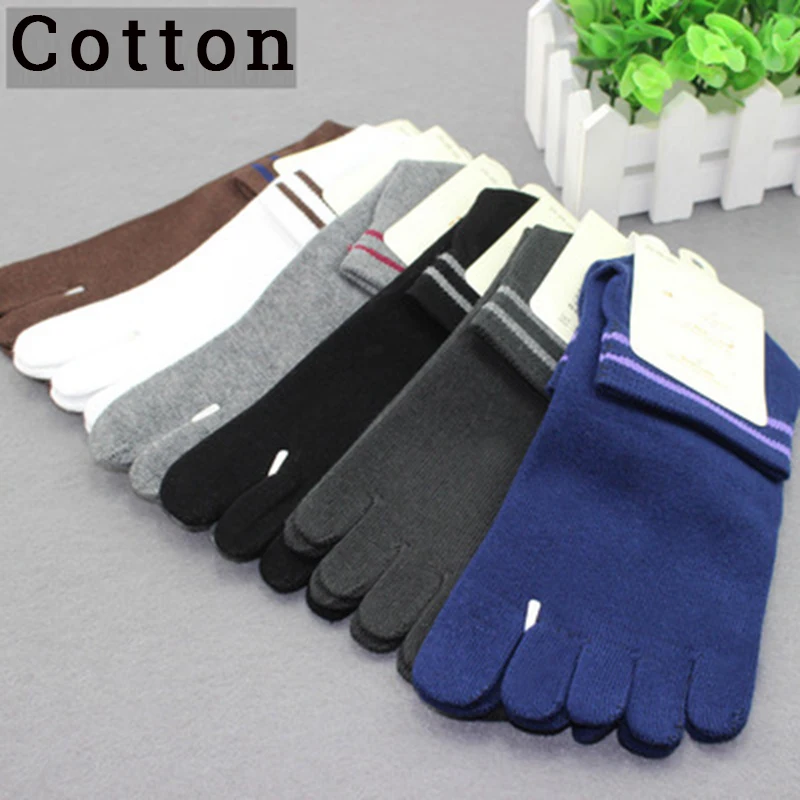 

New 1 Pair Men Healthy Care Cotton Five Toe Cycling Socks Male Casual Breathable 5 Toes Cloven Solid Sock Hiking Running Sock