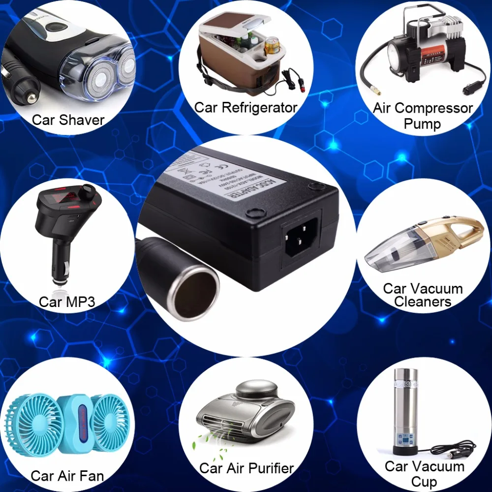 AC To DC Converter 10A 120W 110-220V To 12V Car Cigarette Lighter Socket ACDC Power Adapter Household Cigarette Lighter For Air Pump Car Vacuum And More (3)