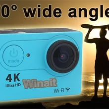 Winait 12Mp 4k Экшн-камера wifi Пульт дистанционного управления 170D широкоугольный объектив рыбий глаз 1050 мАч литиевая батарея