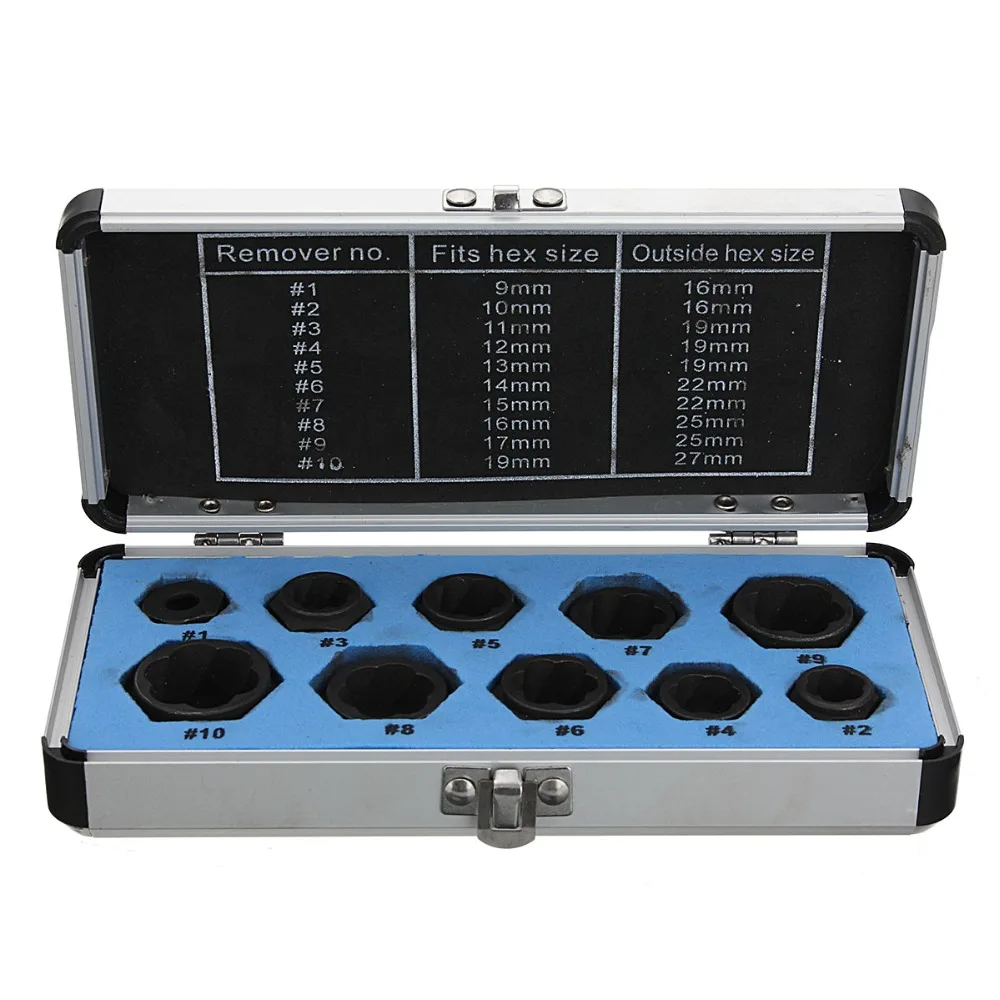 New high quality short bolt screw puller 10 pieces nut removal sleeve