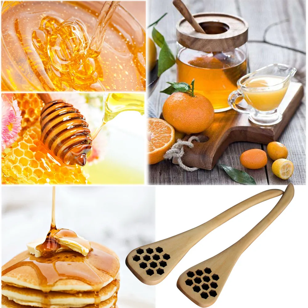 

NEW 1pc Bionic Natural Wood Honey Dipper Server Mixing Stick Spoon Healthy