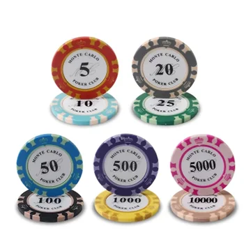 

20 PCS/LOT Crown Classic Poker Chips 14g Clay/Iron/ABS Casino Chips 14 Colours Texas Hold'em Poker Wholesale Poker Club Chips