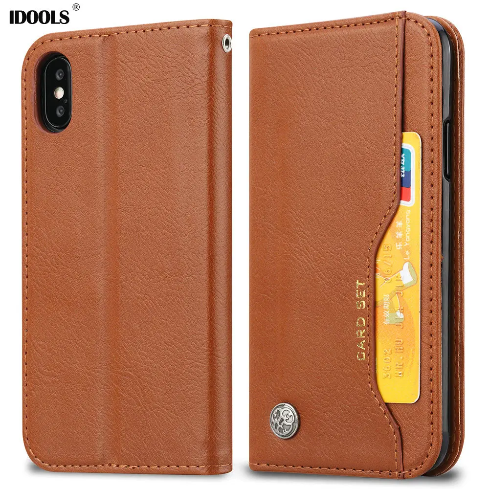 IDOOLS Flip Case For iphone XS Max Cover Card Pocket Luxury PU Leather