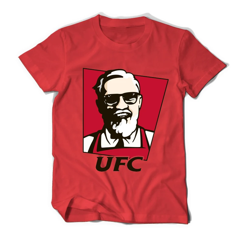 Летняя футболка Conor McGregor UFC KFC Colonel Harland Sanders с креативным дизайном, футболка с коротким рукавом, мужские хлопковые футболки, забавная футболка - Цвет: JP0039