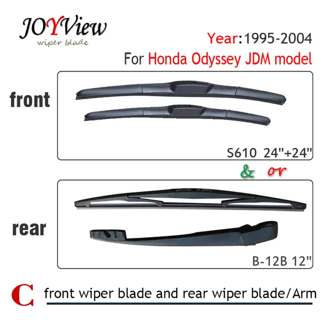 S610 24"+24" Front Wiper Blade and Rear Wiper Arm Blade for Honda