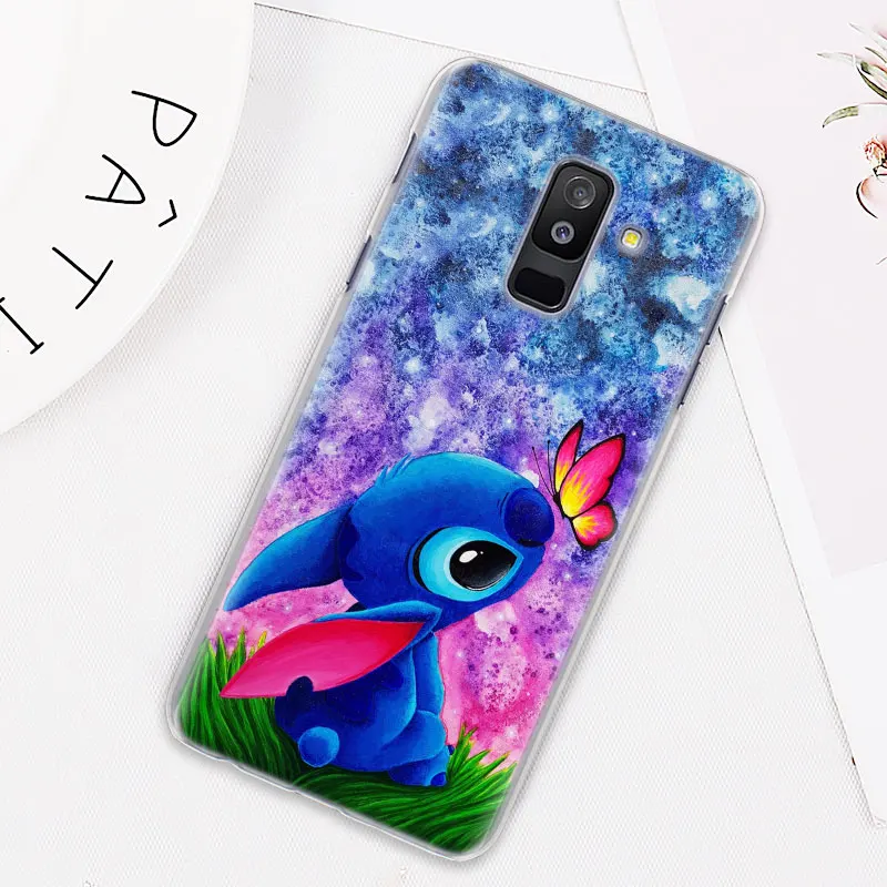 Милый чехол для телефона Lilo Stitch s для samsung Galaxy J4 J6 Plus J8 A40 A50 A60 A70 A80 жесткий чехол из поликарбоната