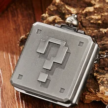 Watch-Pendant Pocket-Watch Necklace Question-Box Gift Quartz Mario Retro Antique Fob-Chain