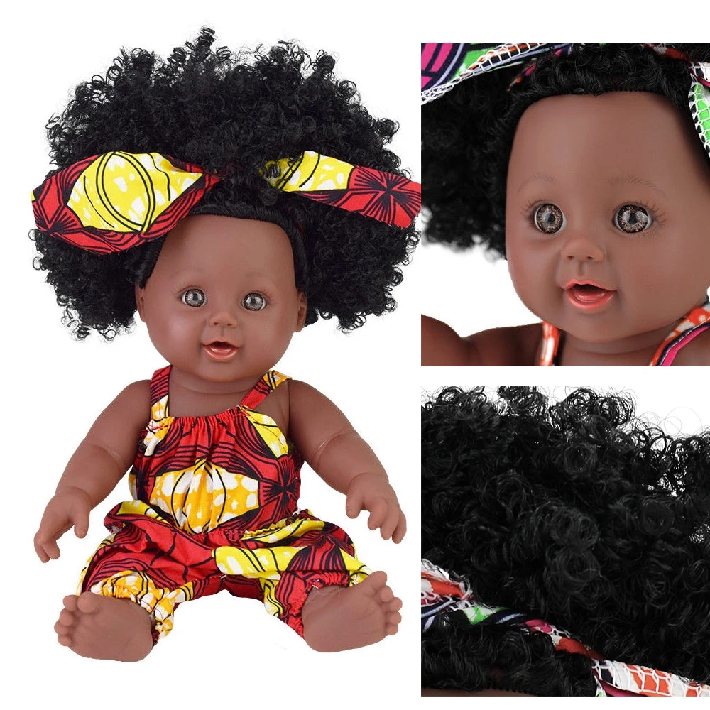 

USA afro hair ! doll reborn boneca born newborn black dolls dolls for girls silicone Rapunzel baby alive toy girl kid poupee