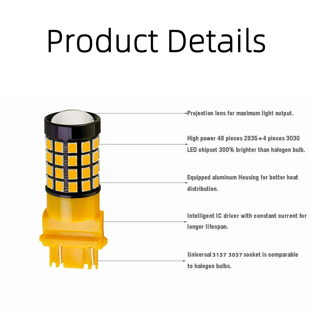 2x Чрезвычайно Яркий 1600Lm 3157 4157 3357 3457 3156 3056 3057 3157NA светодиодный лампы сигнала поворота задние стоп светильник белый янтарь