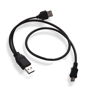 

Marsnaska New Fashion New Arrive Black USB 2.0 A To Y Power Data Cable B Male And Mini Port 5-Pin For Mobile HDD