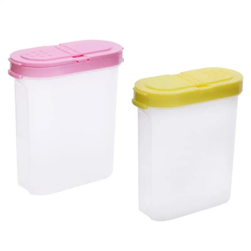 

Food Storage Box Clear Container Set with Pour 2 Lids Kitchen Food Sealed Snacks Dried Fruit Grains Tank Storage Cereal Box