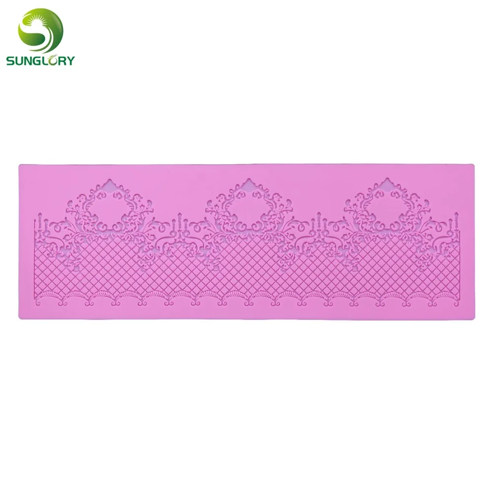 

Flower Silicone Lace Mat Border Decoration Sugar Cake Lace Mold Cupcake Fondant Mold Gum Paste Baking Tools Wedding Decoration