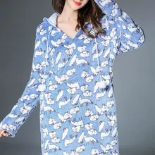 Зимняя брендовая Новая женская домашняя одежда для сна, милая Теплая Флисовая домашняя одежда для сна, женские халаты, мягкая распродажа размера плюс