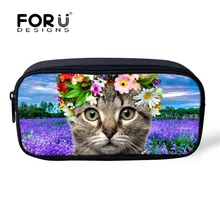 Модные черные сумки для макияжа с рисунком кота Kawaii для девочек, кейс для косметики женские косметические шкатулки, Детская сумка для хранения, принадлежности, пенал