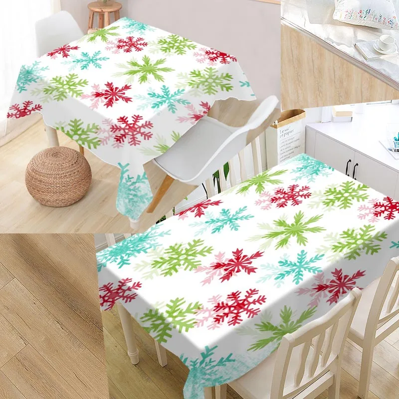 Custom snowflakes Modern Dustproof Tablecloth High Quality Print Tablecloth Everything for Home