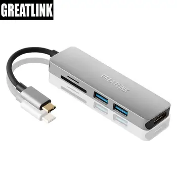 

USB Type C Thunderbolt 3 AUX Cable HDMI 4K Splitter USB-C To USB 3.0 Adapter SD TF Card Reader Converter Type-C Cable Hub Dock