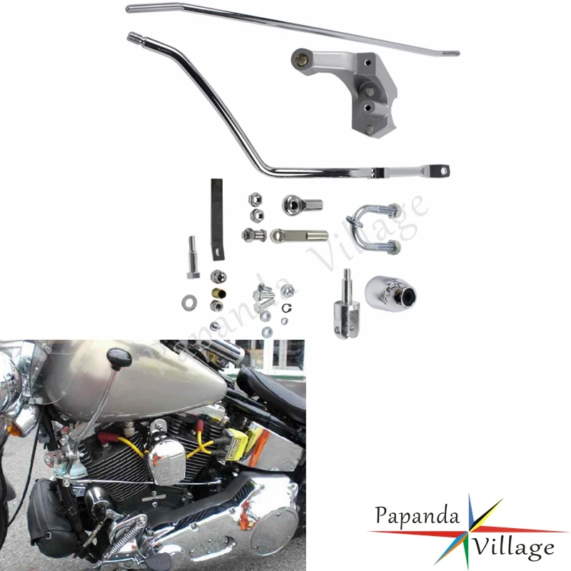 

Chrome Motorcycle Custom Shifter Control Kit Foot Clutch Cable Foot Pedal Five Speed Kits for Harley FLT/FLHT 1980-2017