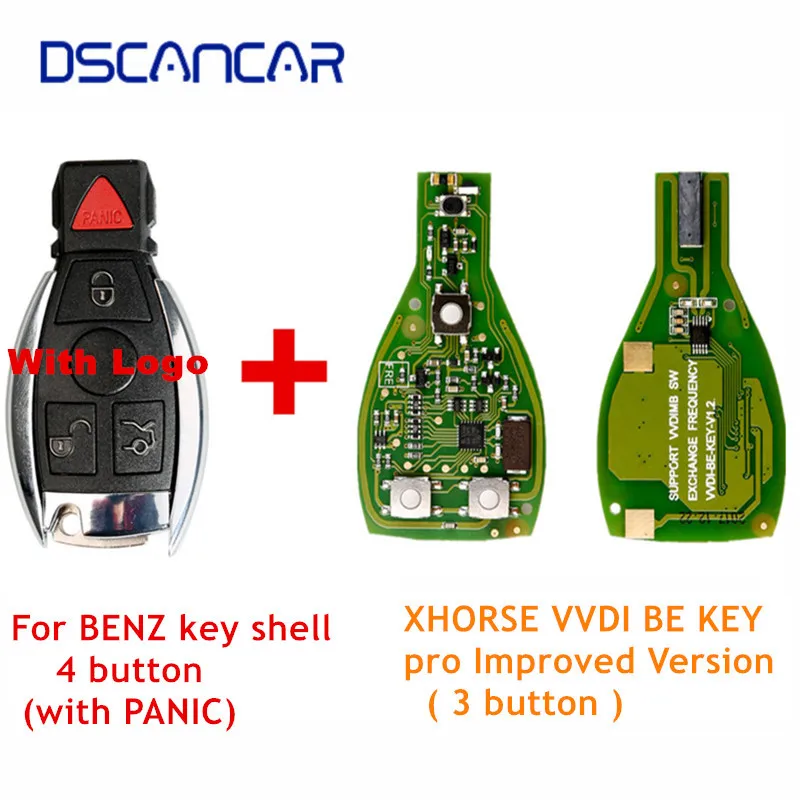 

Smart Key Shell 4 Button for Mercedes Benz with Logo Assembling with XHORSE VVDI BE Key pro Improved Version Perfectly