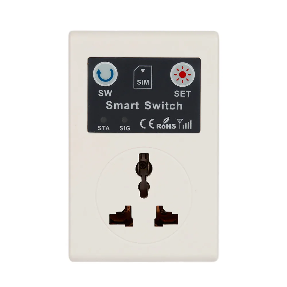 

EU 220V Phone RC Remote Wireless Control Smart Switch GSM Socket Power Plug for Home Household Appliance